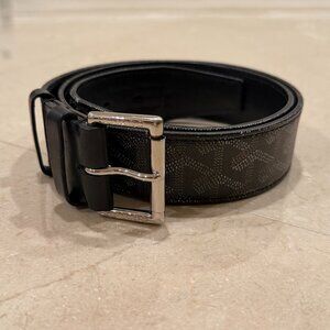 Authentic GOYARD Florida Men's Canvas Belt in Black Size Medium *Excellent*